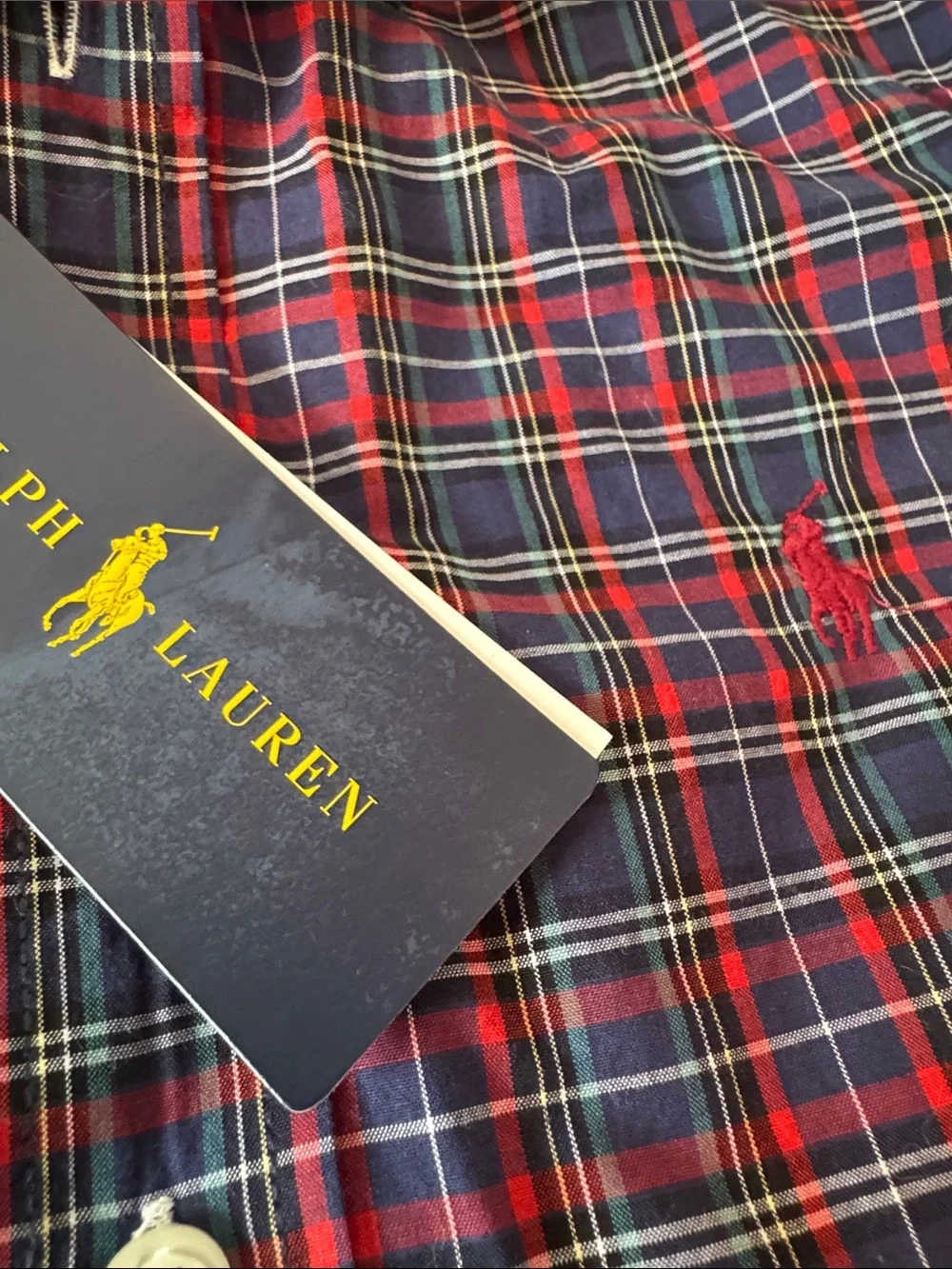 Ralph Lauren Red, Blue & Green Plaid Button-Down Shirt